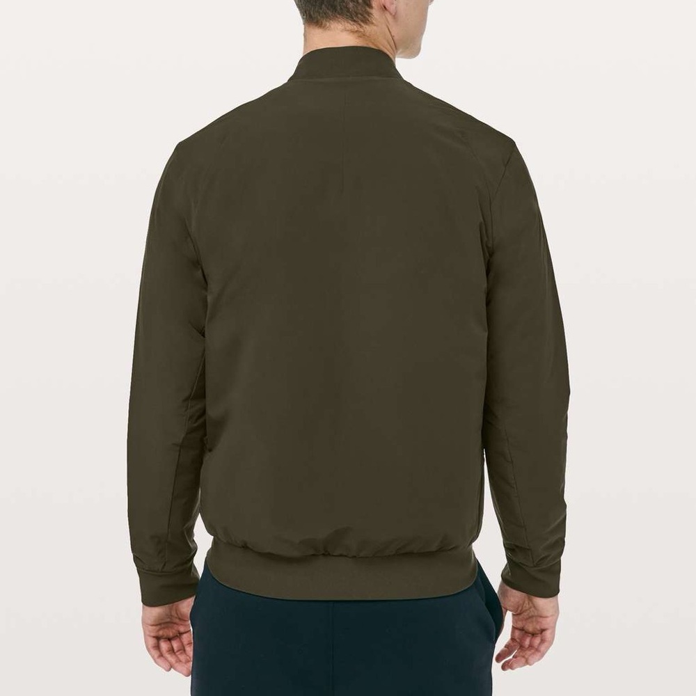 Lululemon Switch Over Bomber Jacket Dark Olive Mens Small - Picture 2 of 15